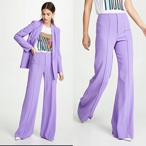 NWT Alice + Olivia Dylan Clean High Waist Wide Leg Pants in “Iris” purple